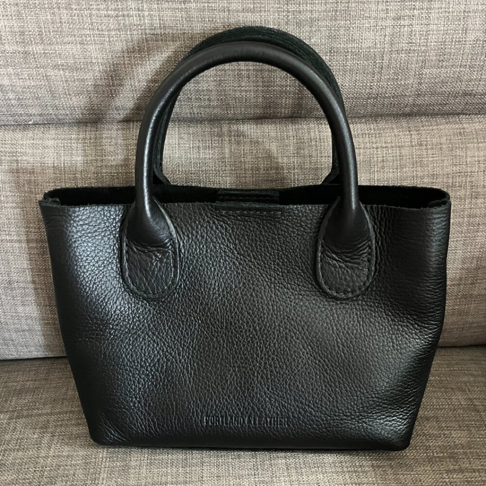 Portland Leather premium small classic Raindrop in pebbled black BUNDLE